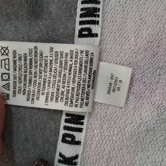 2016 NWOT Victoria's Secret PINK Quarter Zip Tropical Floral Sweatshirt Size XS - Picture 17 of 17